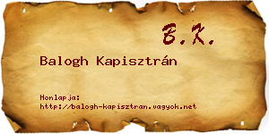 Balogh Kapisztrán névjegykártya